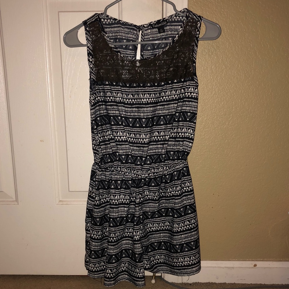 Medium Fashion Web Romper in Black and White
